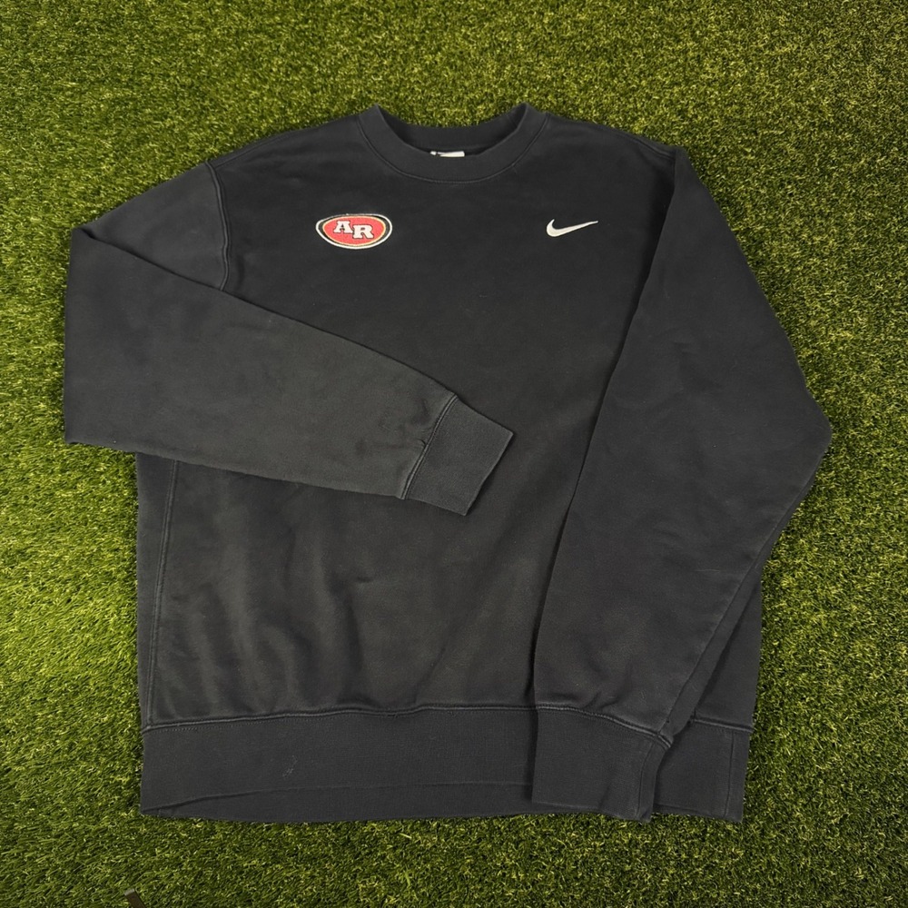Nike Mens Crewneck Sweatshirt Black CJ1614-010 AR Patch Swoosh Fleece Size M